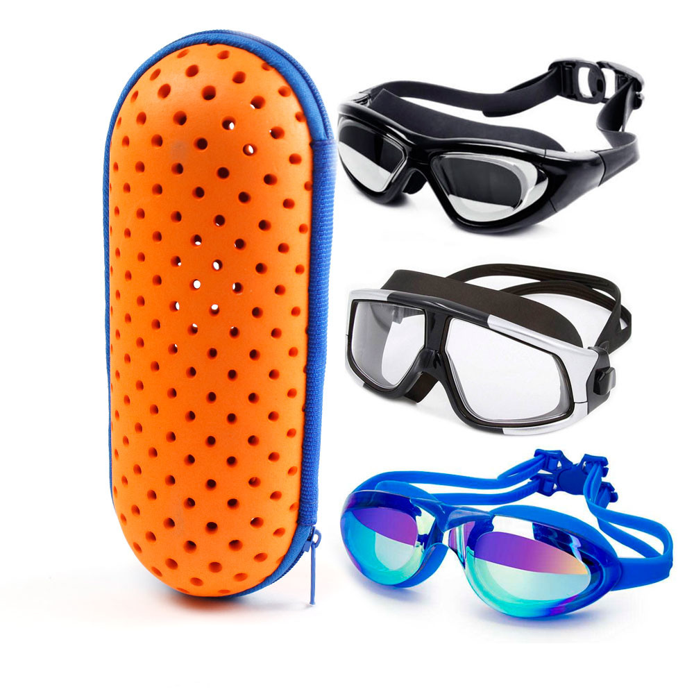 L18cm Swimming Goggles Case , PU EVA Safety Glasses Hard Case