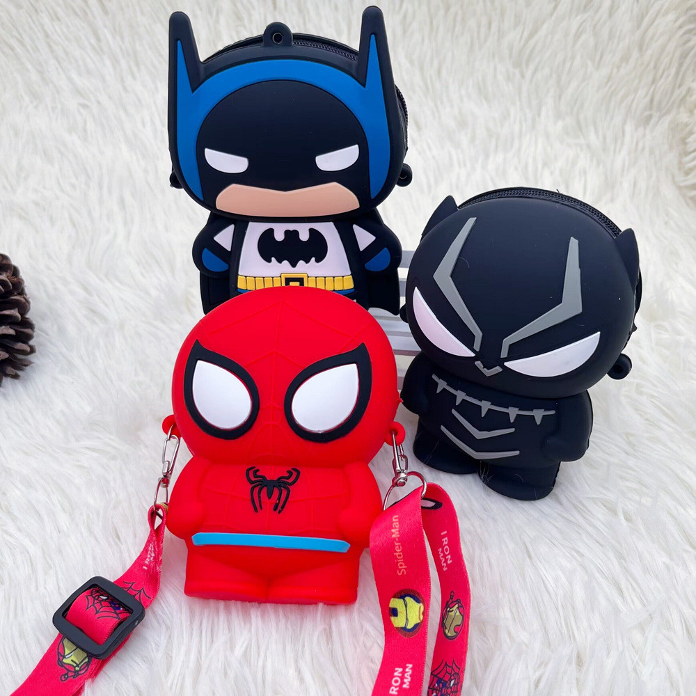 Superman Silicone Coin Bag For Pencils Crossbody Shoulder Bag For Boys Pop Purse Bag Christmas Birthday Gift Coin Wallet