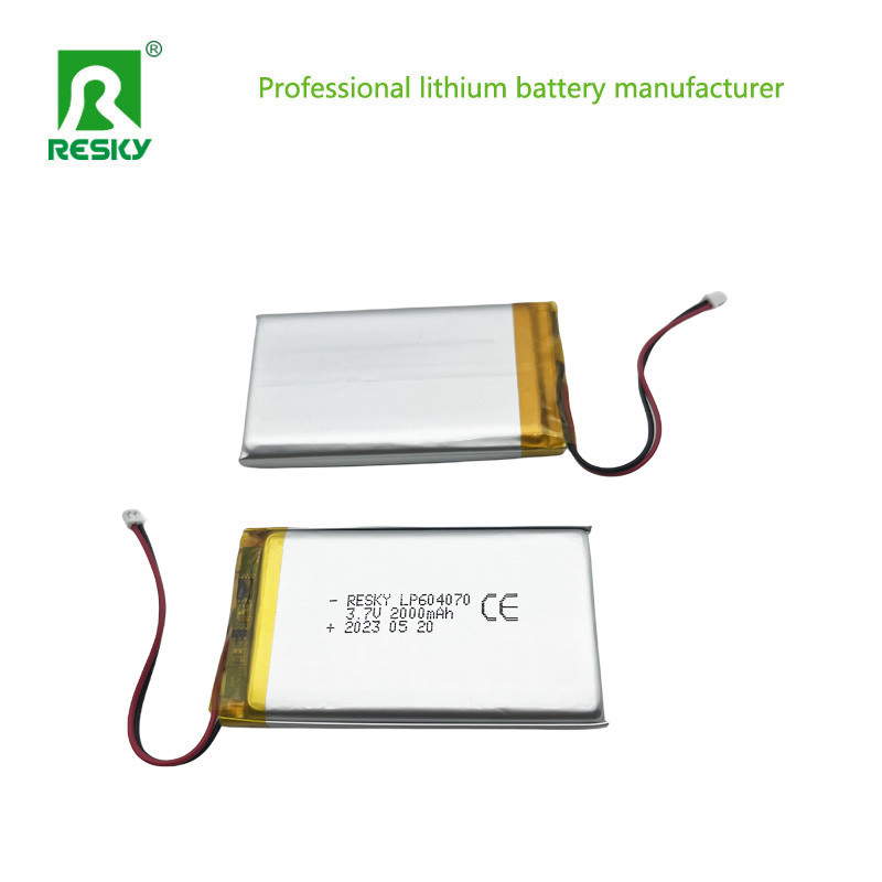 Lipo Lithium Polymer Battery Cell 604070 2000mAh 3.7V 7.4wh For Portable Media Player