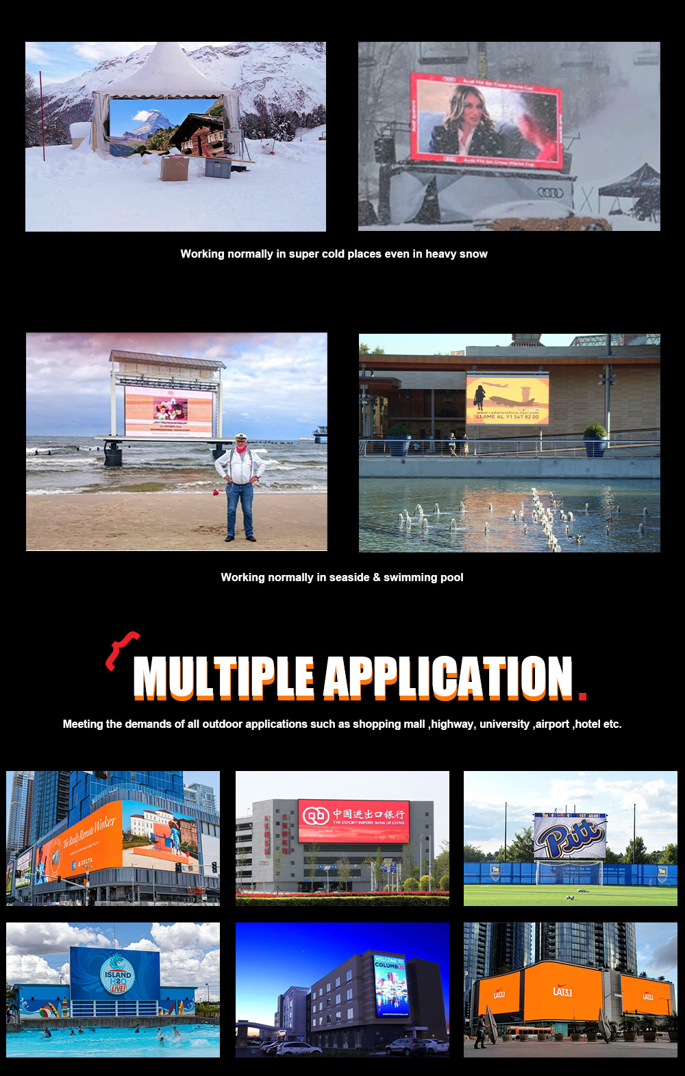IP66 Outdoor Digital Sign , P8.8 Outdoor Led Display Screen