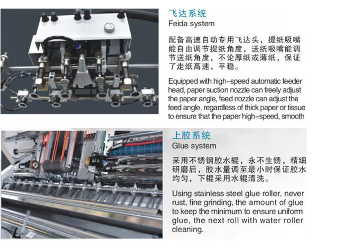 300gsm-10mm Automatic Flute Laminating Machine Corrugated Paperboard Paper Laminator With 2200mm Stacker
