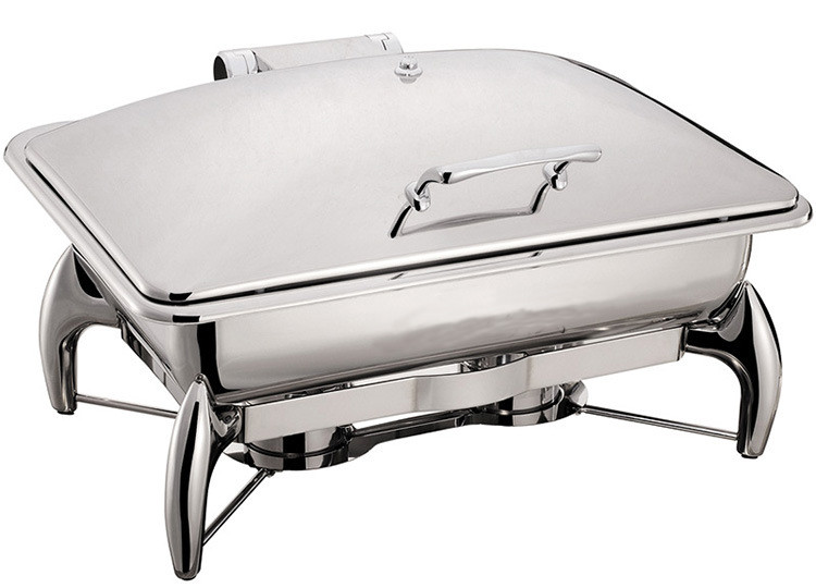 Stainless Steel Chafing Dish Mechanical Hinge Lid 9.0Ltr Food Pan Buffet Cookwares Electric or Sterno Heat Source