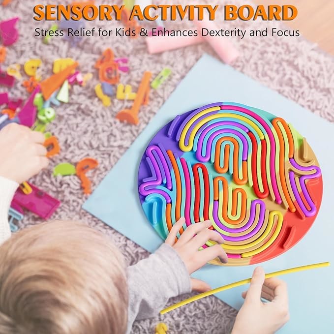 Silicone Sensory Activity Board For Kids Non-toxic 2in1 Double-Sided Design For Autism Sensory Fidget Toy