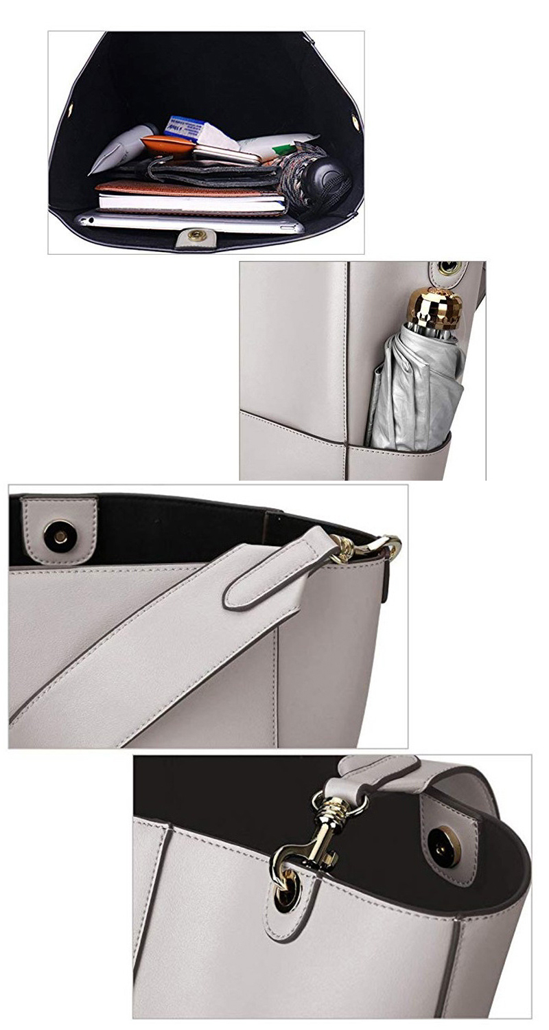 Large Shoulder Women Tote Handbags Cowhide 9.5inch OEM Acceptable