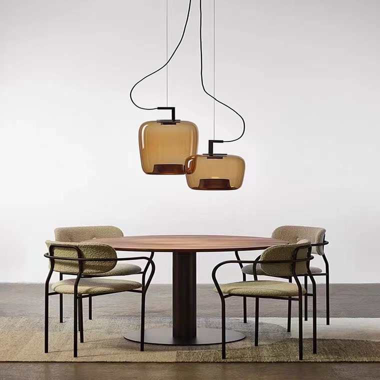 New Amber Glass led Home Design Pendant Lamp For Dinning Room