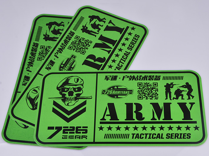 Custom printed green and black color outdoor UV resistant army tactical series advertising sticker decal