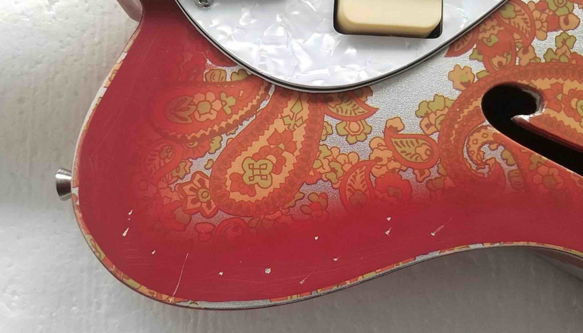 Custom Flower Power F-Holes Tele Electric Guitar