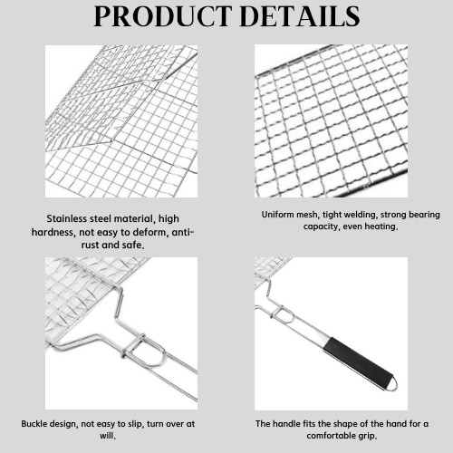 BBQ Barbeque Wire Mesh 304 Stainless Steel Food Grade Materials