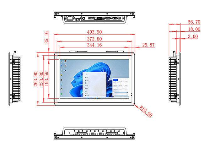 15.6-Inch Slim Windows Display for Factory Dashboards and Security Systems