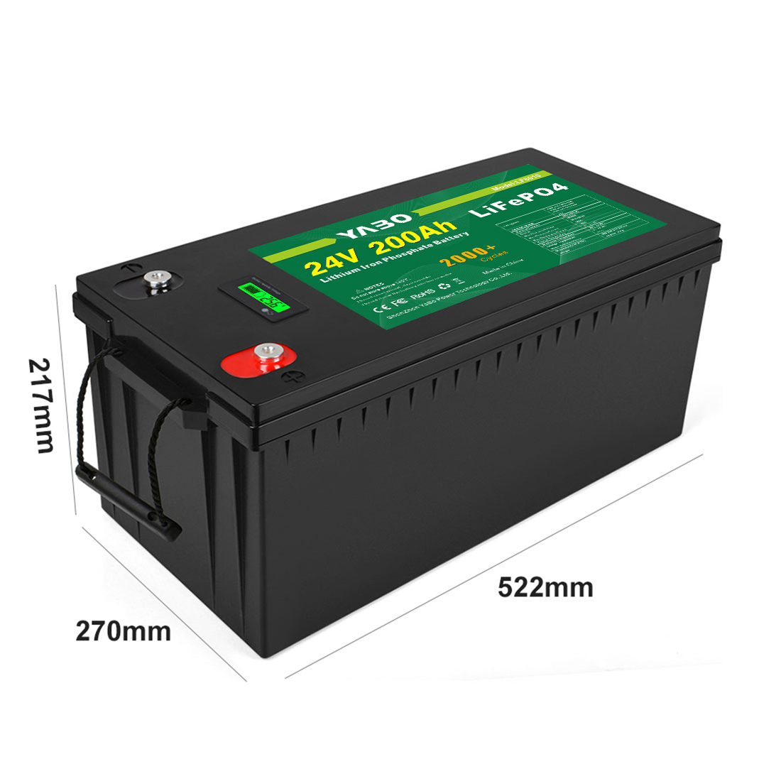 Lifepo4 24v 200ah 24v Lithium Phosphate Battery Deep Cycle Rechargeable Solar