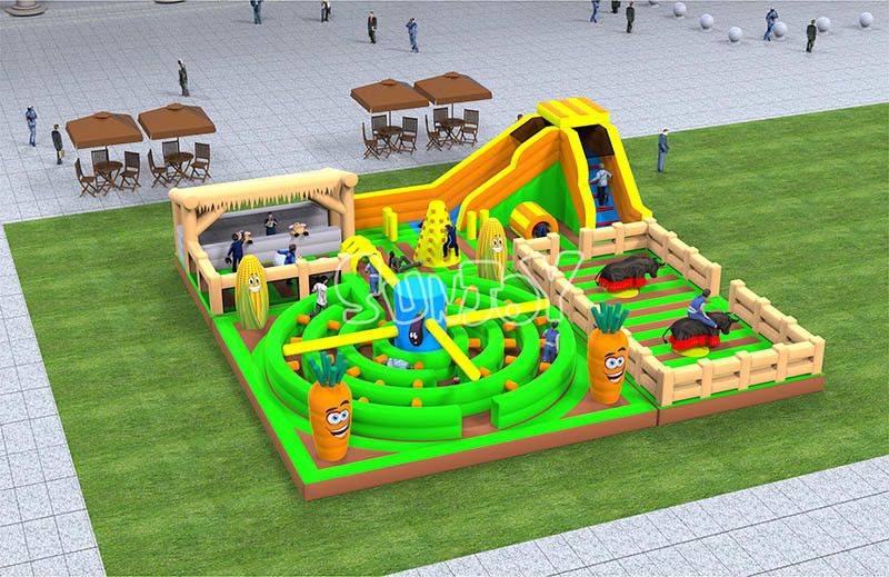 14.3*14.3*4m Inflatable Play Park Jumping Bounce Castle