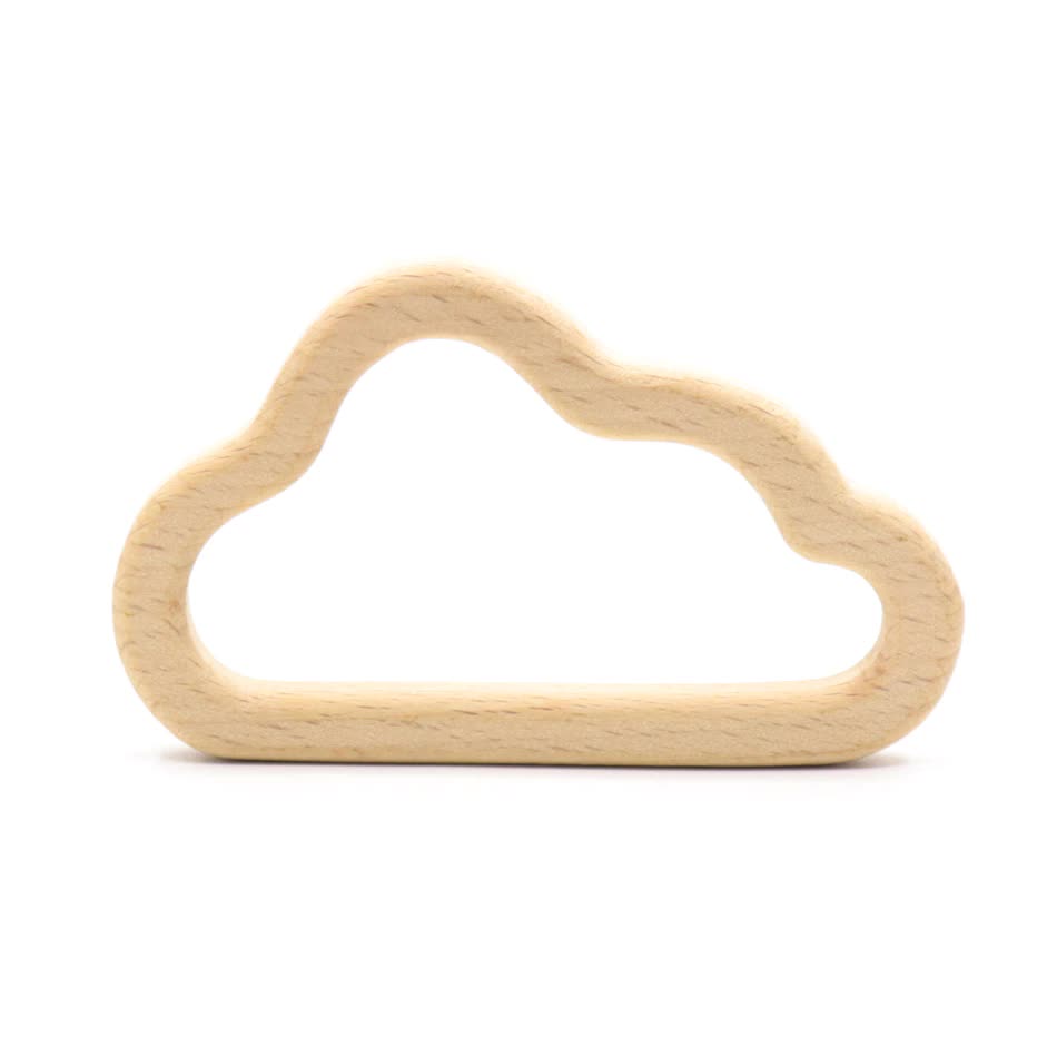 Beech wooden teether Ring -Heart shaped baby teether