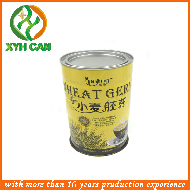 Food Tin Can Yellow Tea Silver Storage Deep Tins Embossing Printing