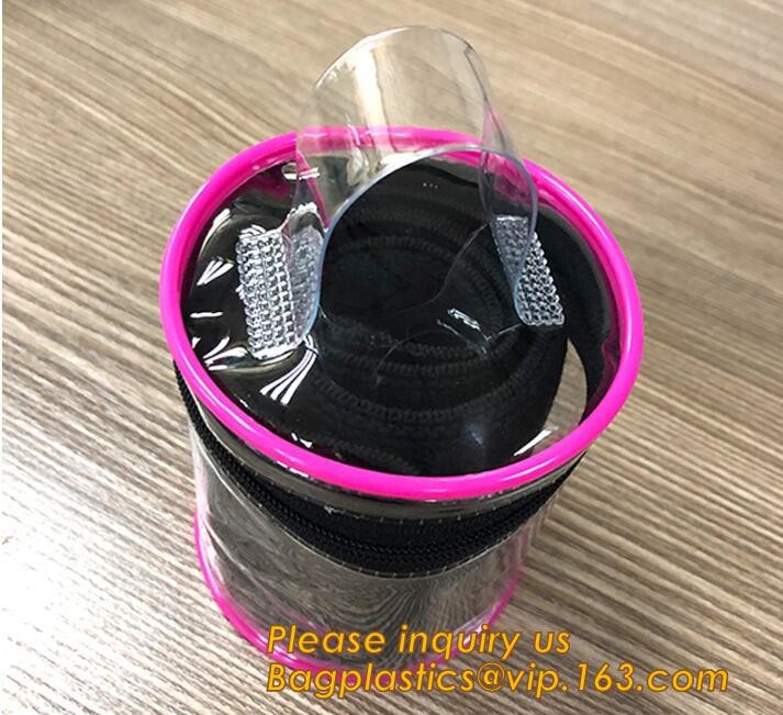 Factory Custom made Environmental PVC clear packaging toy storage handle bag,plastic tote packaging bag with handles fro