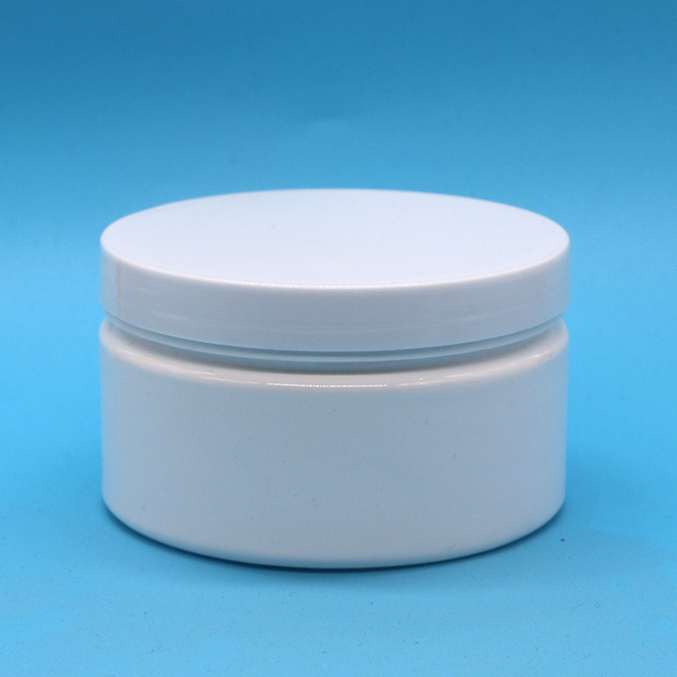 Plastic Cap Material 8oz Custom Plastic Jar Round Shape Wide Mouth Container with Lids