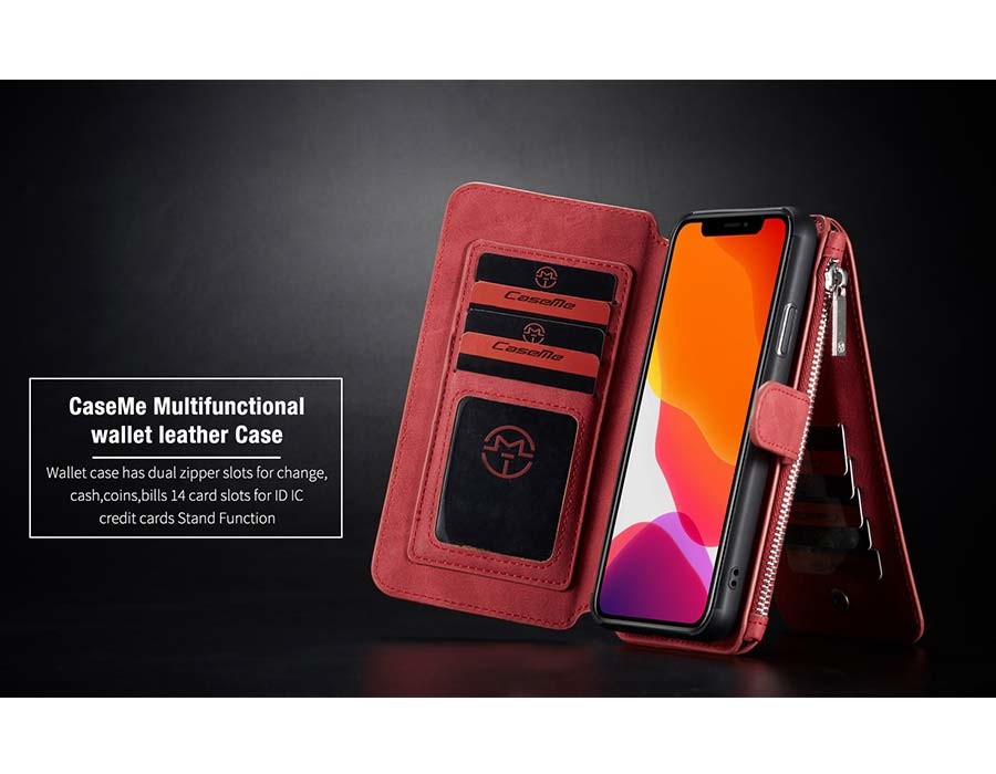 Multifunctional wallet PU leather phone case for 2019 iphoneX, with zipper slots