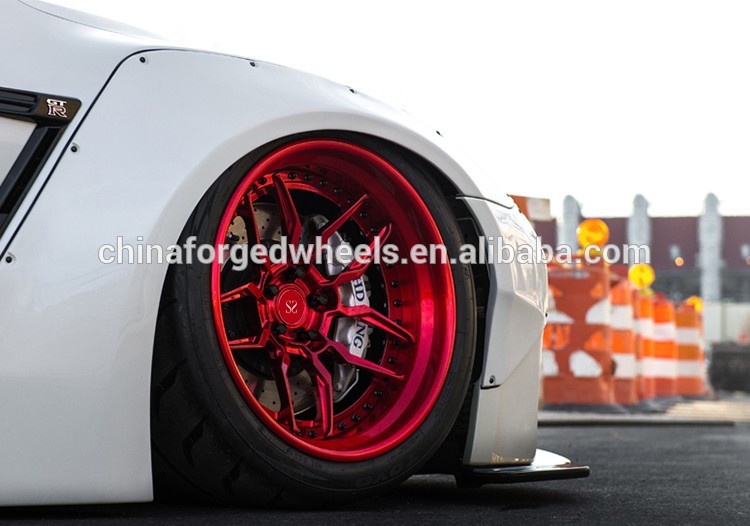 21inch 9.5J Customized 2-PC Alloy Rims For Ferrari 458 Speciale Red Gloss Black Forged Wheels