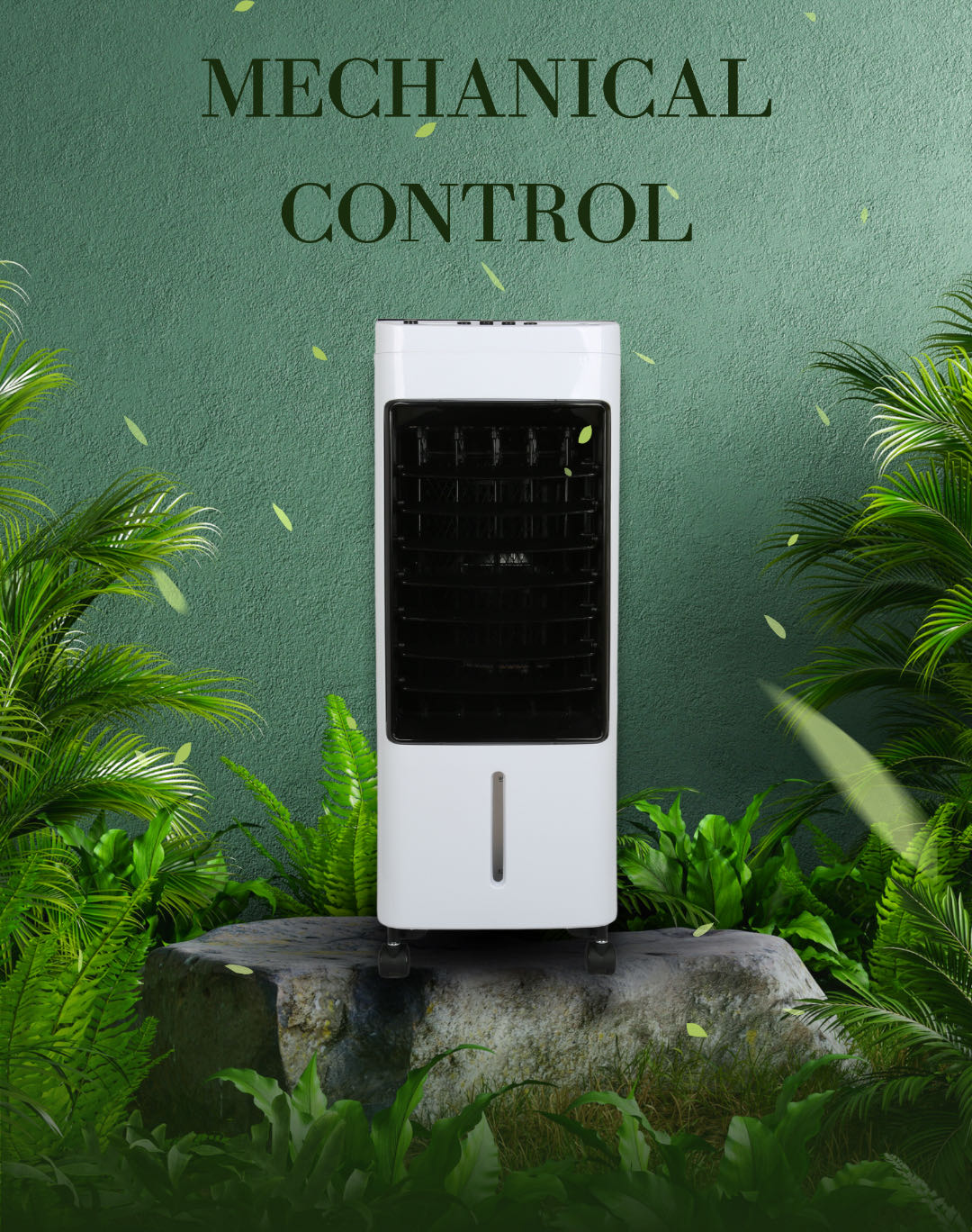205*240*520mm Mechanical Control Air Cooler with Shaking Head and Wheel 6 Pcs Ice Pack