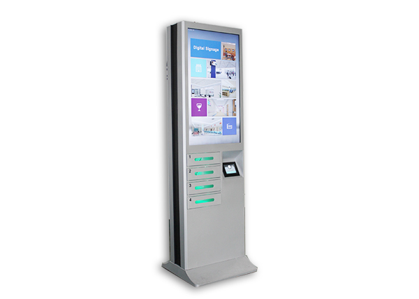 Lcd Multi Function Emergency Mobile Phone Charging Kiosk , Phone Charger Station With Lockers