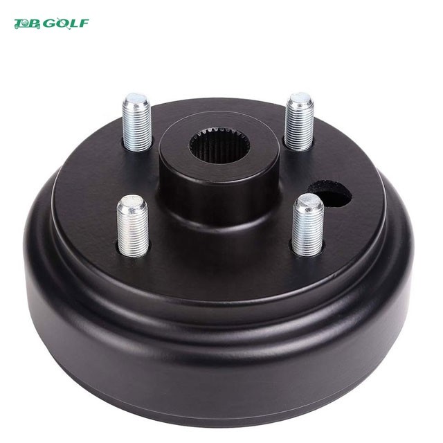 Black Club Car OEM Parts Golf Cart Brake Drum Hub Assembly 4 Lug Gas 21807G1