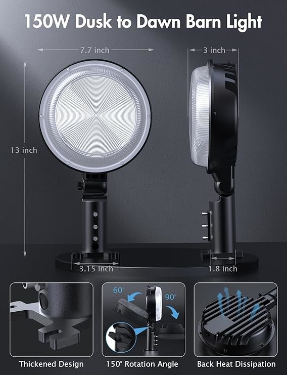9000LM 10000LM 12000LM Wall Mounted Barn Light IP65 120° Beam Angle