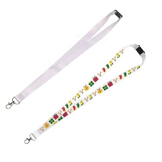 Printable Double Sided Polyester Sublimation Lanyard Blanks With Safety Buckle