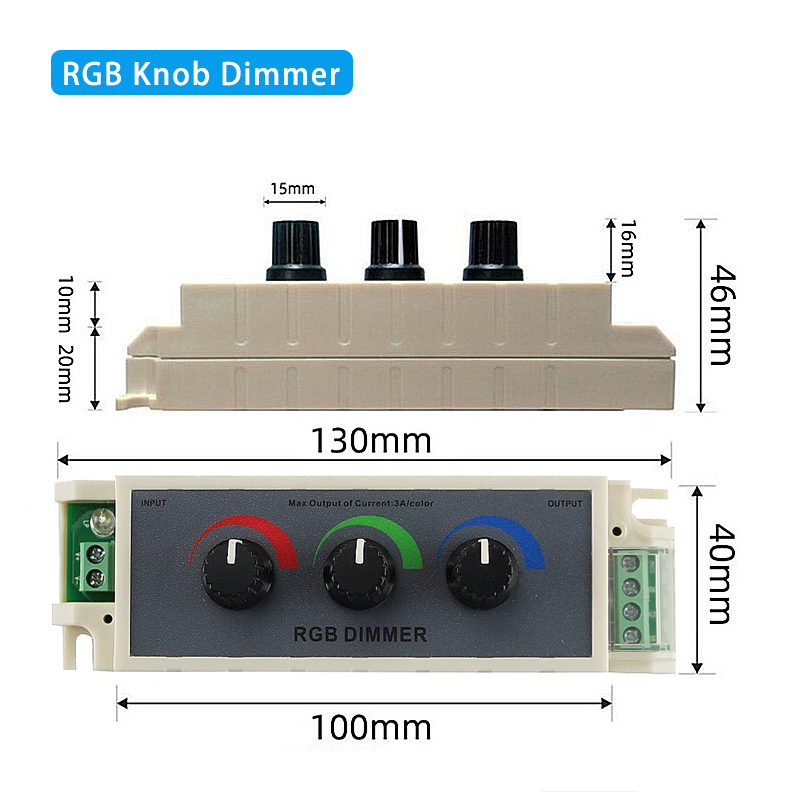 216W LED RGB Controller Dimmer With 3 Way Stepless Adjustable Switch
