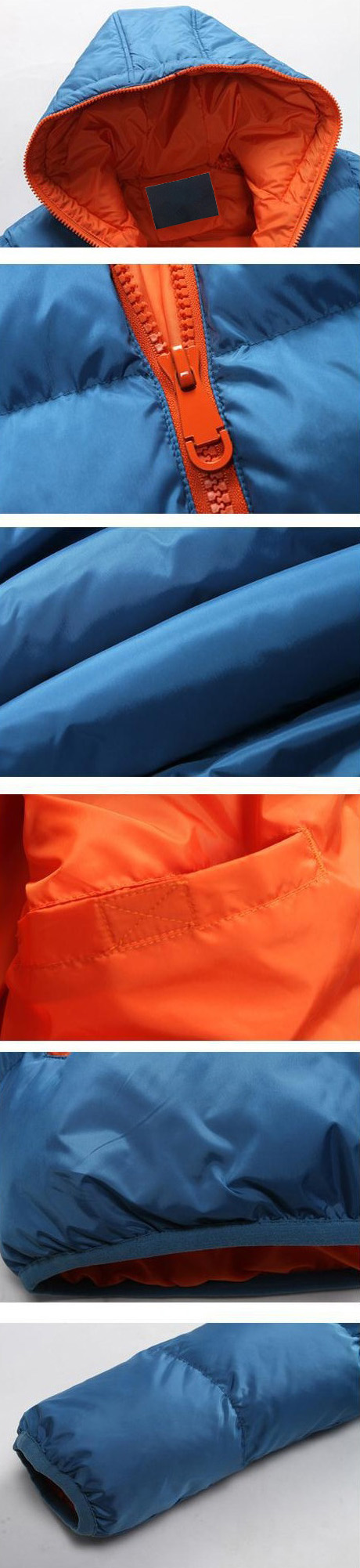 Long Sleeve Cotton Padded Jackets Zipper Utility Thicken Hooded Coat