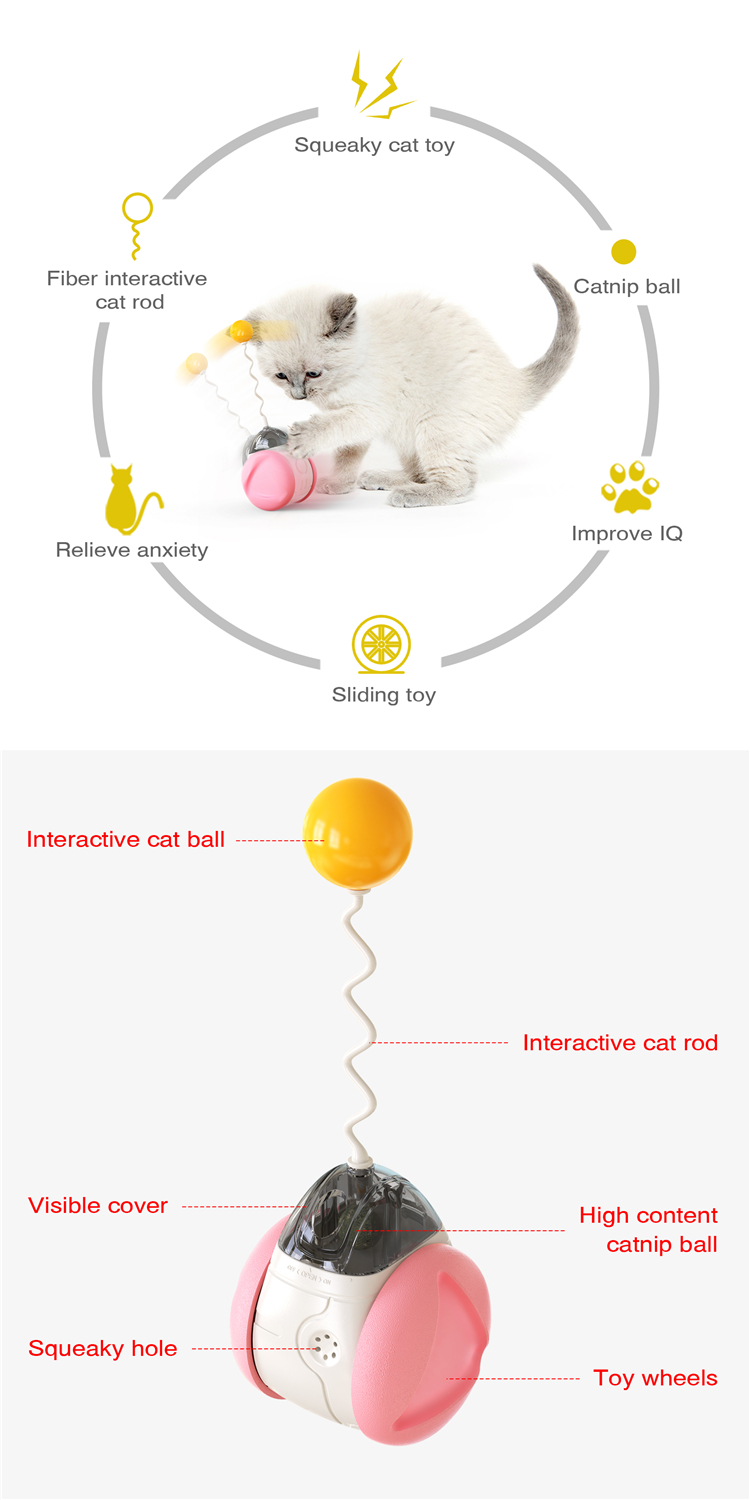 Interactive Catnip Cute Pet Toys Electric Automatic Rotating Tumbler Cat Toy