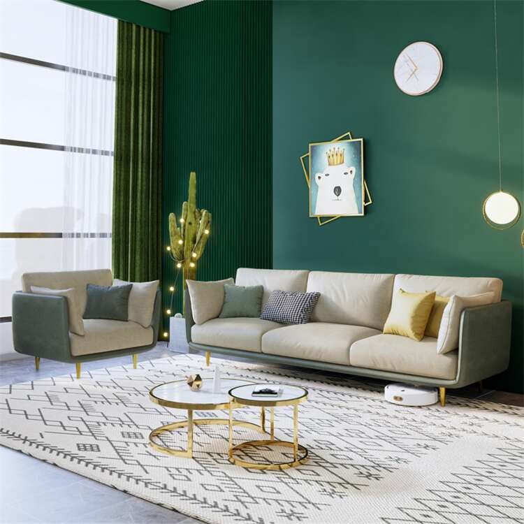 Solid Wood Plywood Brown Leather Sectional Couch OEM ODM