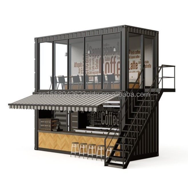Chinese Style Logo Design 10ft 20ft Foldable Wooden Container Bar for Professional Business and Hotel