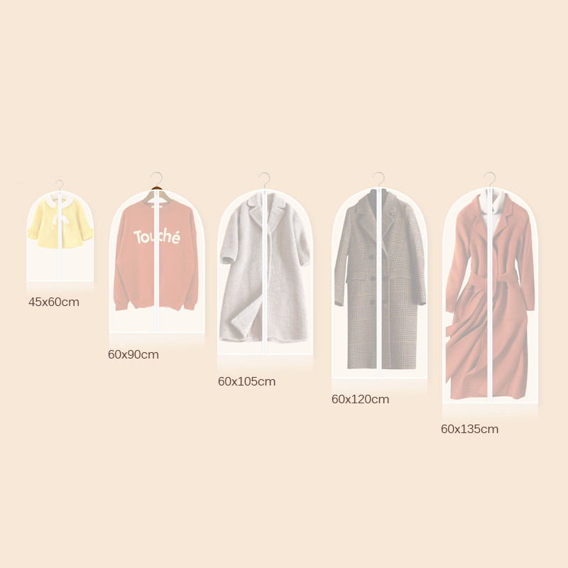 Puting Suit dress covers home storage protect cover travel bagdurable chain customized facility PVEA 60*45cm with chain