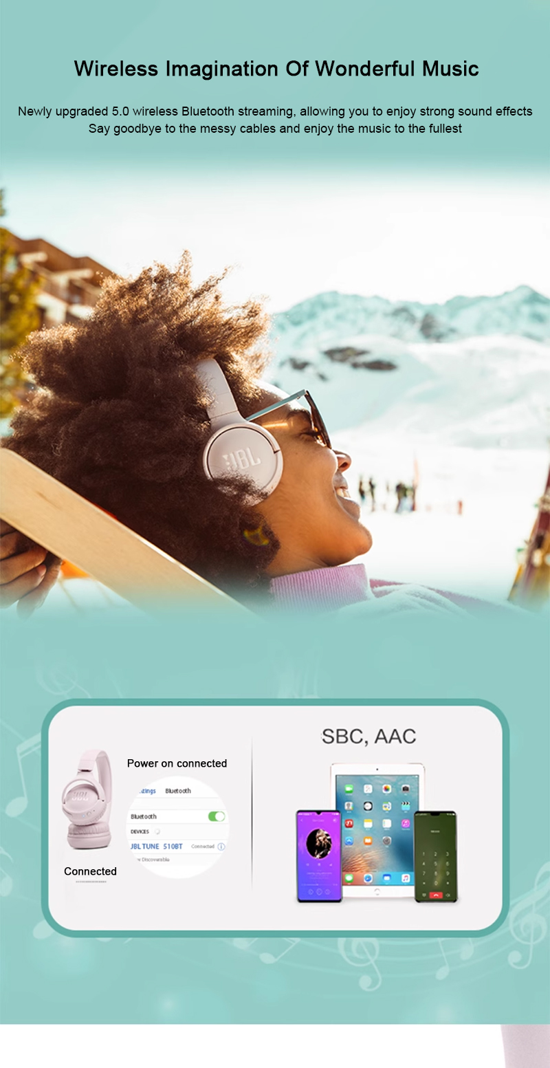 TUNE 510BT Over-Ear Wireless Bluetooth V5.3 Noise Cancelling Headphones & Earphones LED Battery Indicator Microphone Gaming