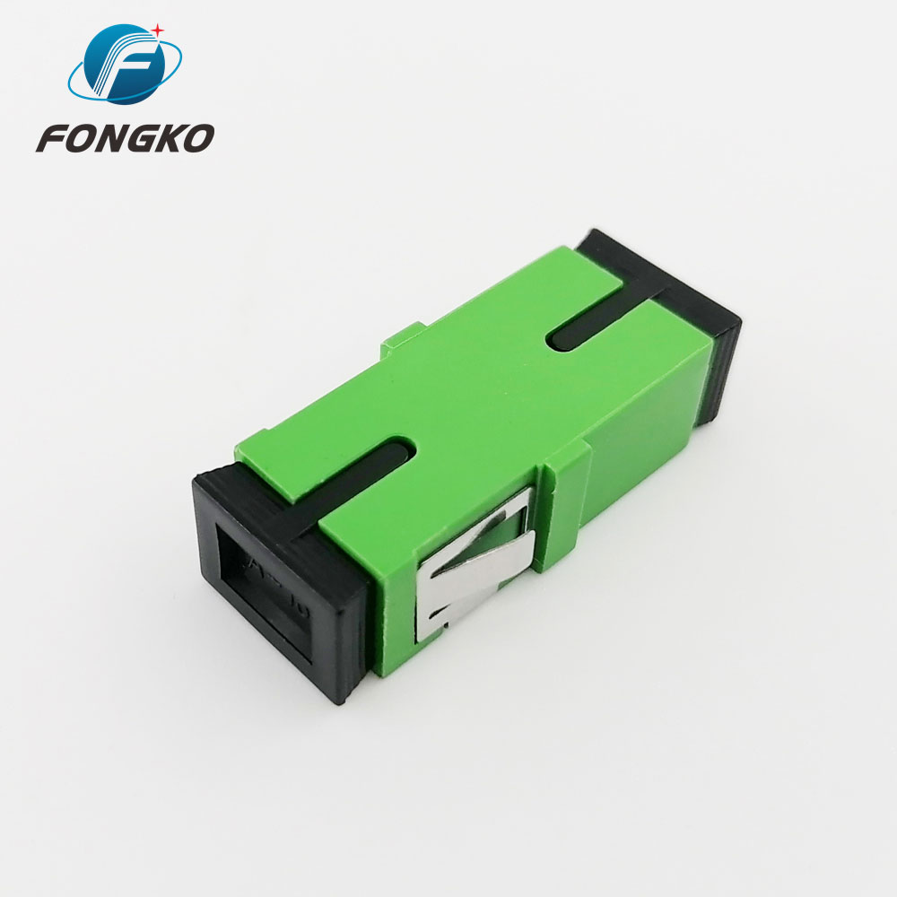 Custom Green Simplex Fiber Optic Adapter Singlemode Sc Apc To Sc Apc