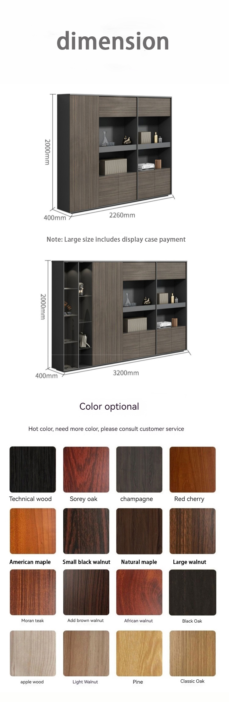 Business Premises Large Office Cabinets for Documents Books Certificates and Trophies