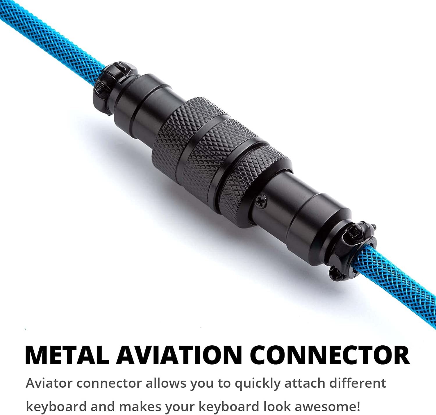 Coiled Nylon USB C To USB A Cable For Gaming Mechanical Keyboard