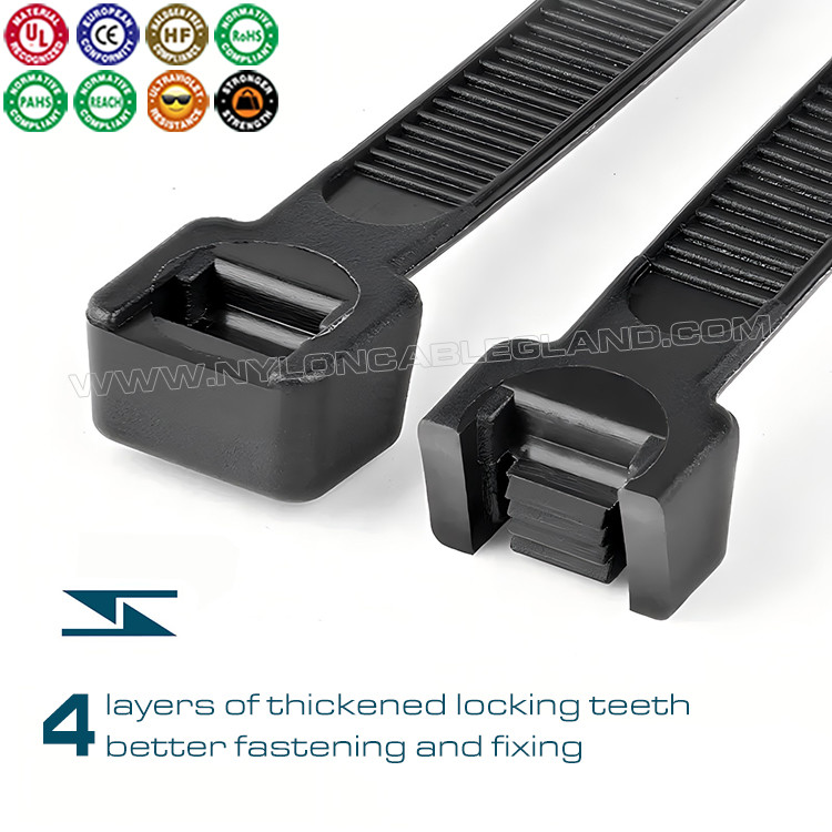 Cable Ties 200mmx3.6 Plastic Wire Cable Tie Strap, Ø3~50mm Adjustable Nylon PA66 Zip Tie Wrap (40lbs/18kgs) for Outdoor