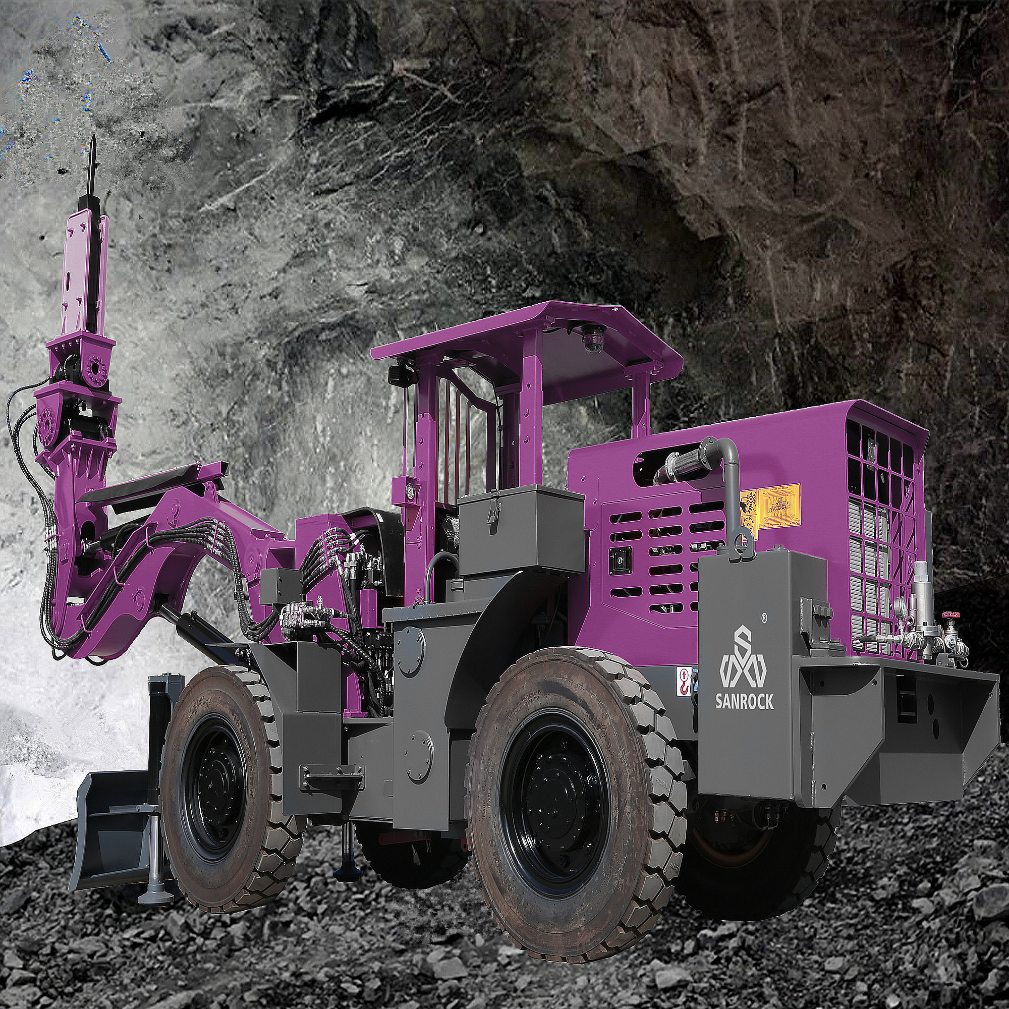Underground Scaler Breaker Hydraulic Drilling Rig Tunneling Scaling Rock Drilling Rig