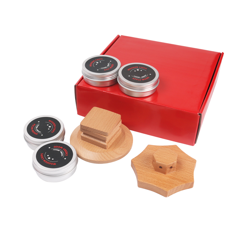 Black Red Gift Bar Tools Portable Drink Cocktail Smoker Kit With Torch