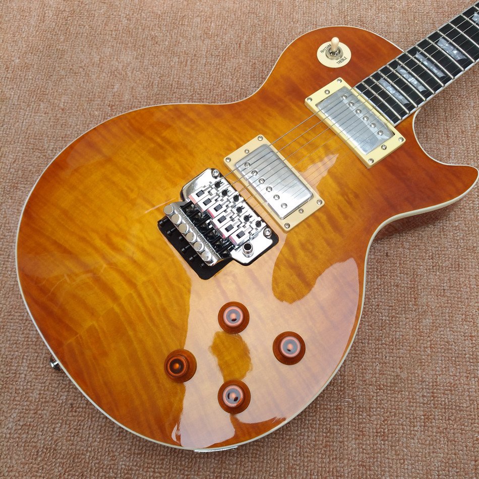 New high quality Standard LP 1959 R9 electric guitar, Quilte Maple top tremolo bridge Rosewood Electric guitar, free shi