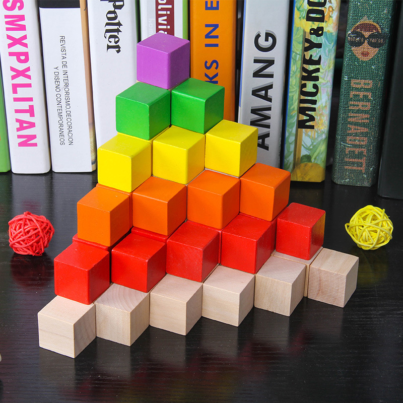 Tree Pine 1.5cm Unfinished Wood Crafts Wooden Square Blocks
