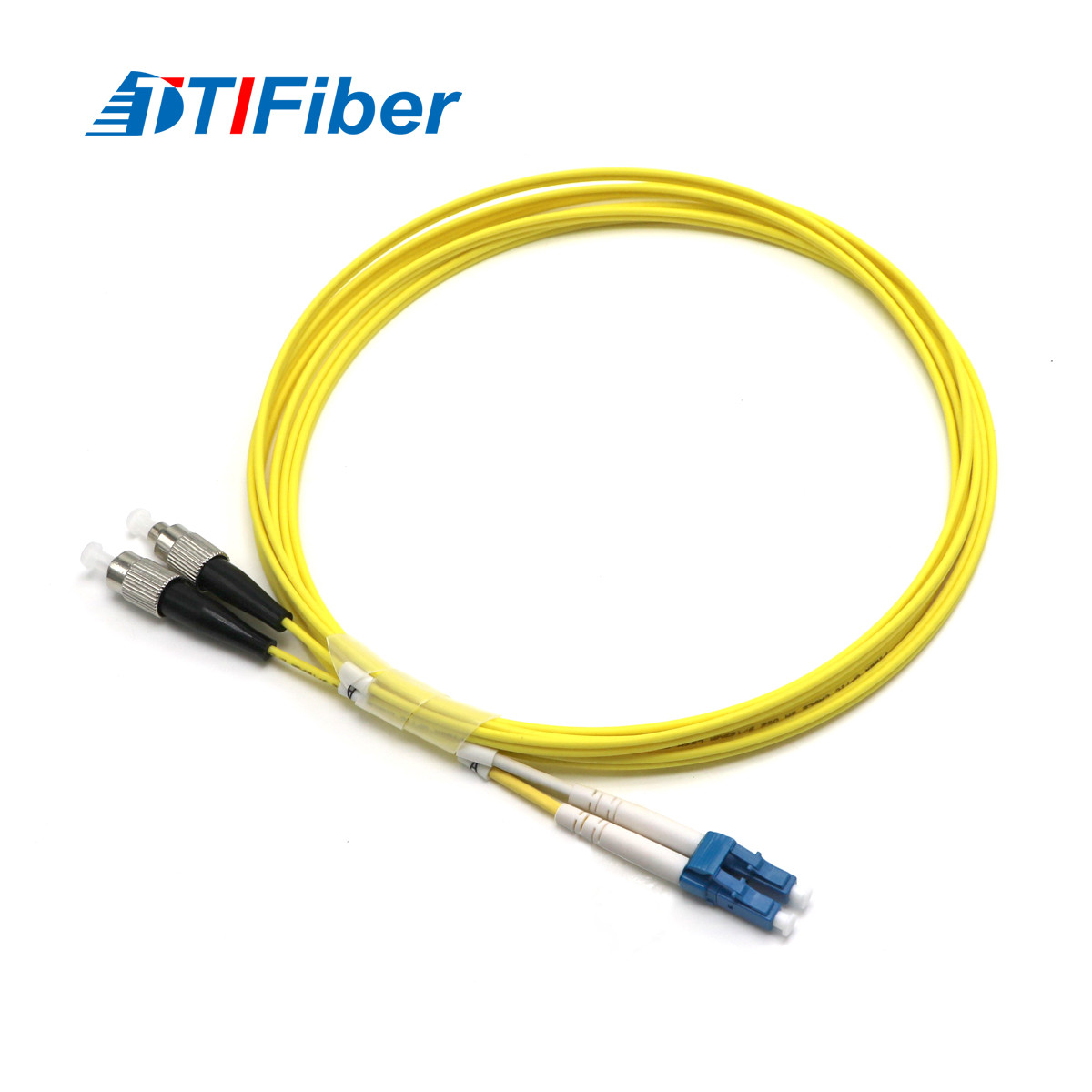 2m Singlemode Duplex Fiber Optic Patch Cord 9 / 125u FC/UPC To LC/UPC