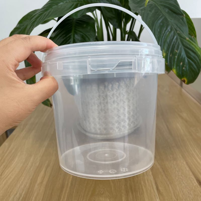 Heat Transfer 200ML-25L Round Plastic Buckets With Handle 100% Virgin PP Material