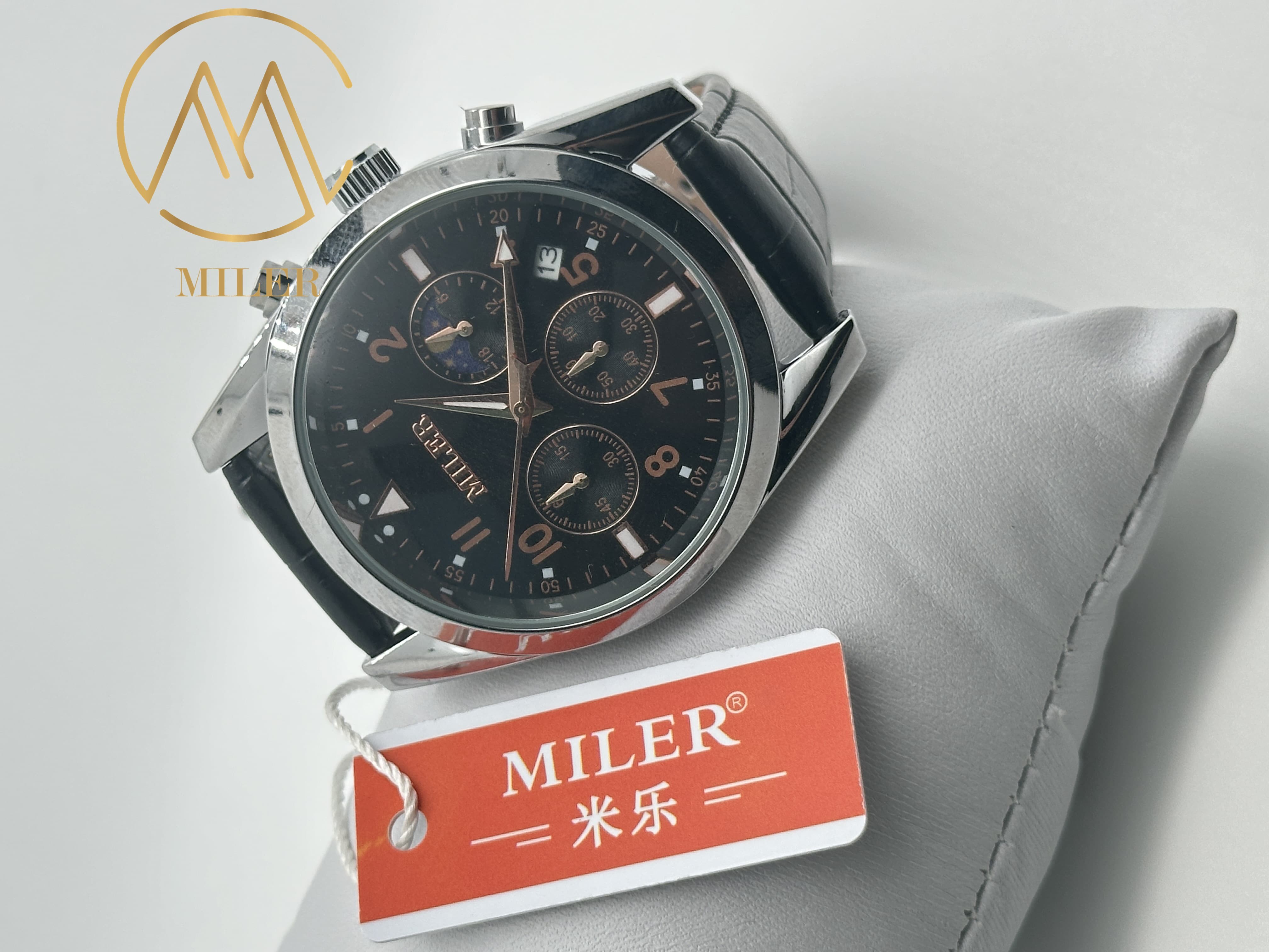 Fashion Round Dial Men′s Watch Design Multi-Function Calendar Quartz Wristwatch