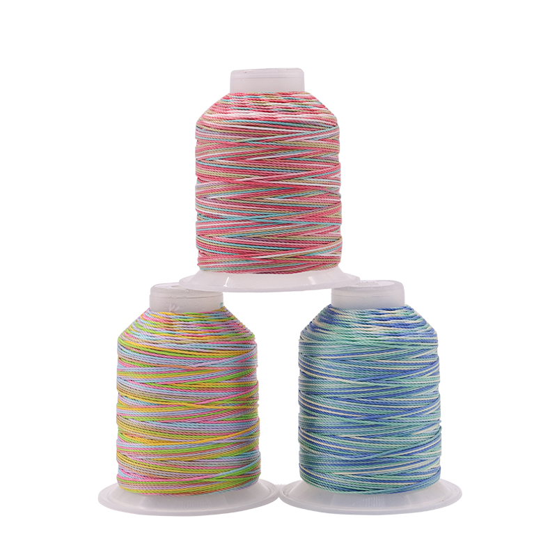 Plastic Cone Material Multi Color Rainbow High Tenacity Polyester Sewing Thread Spool