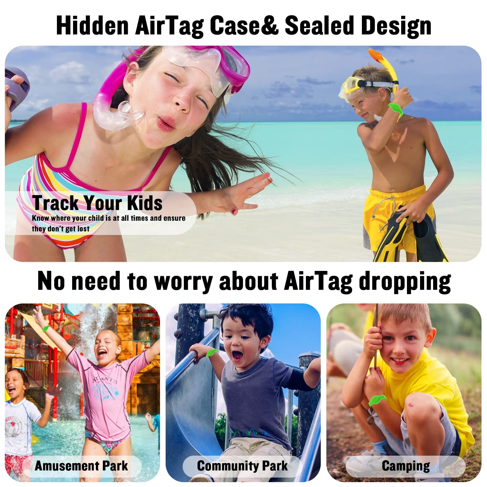 Waterproof Kids Silicone Airtag Bracelet For Wristband Of AirTag GPS Tracker Case For Air Tag Holder Strap Band