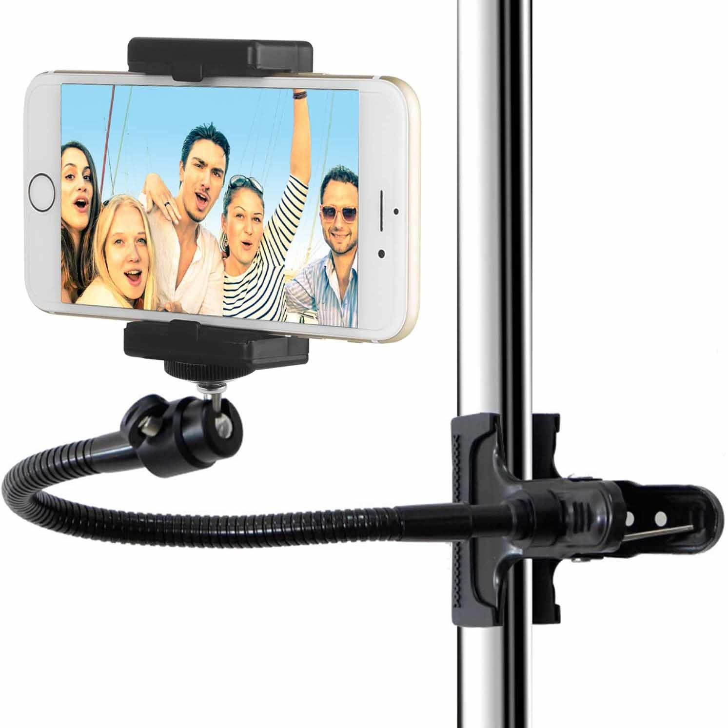 Universal gooseneck phone mount Metal ABS Cell Phone Camera Holder For Tripod