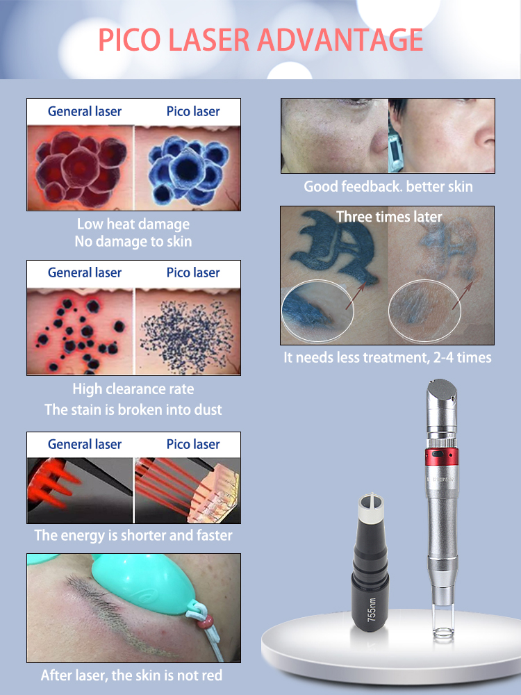 2 In 1 Beauty Therapy Machine 808nm Pico Yag Laser Tattoo Removal Machine