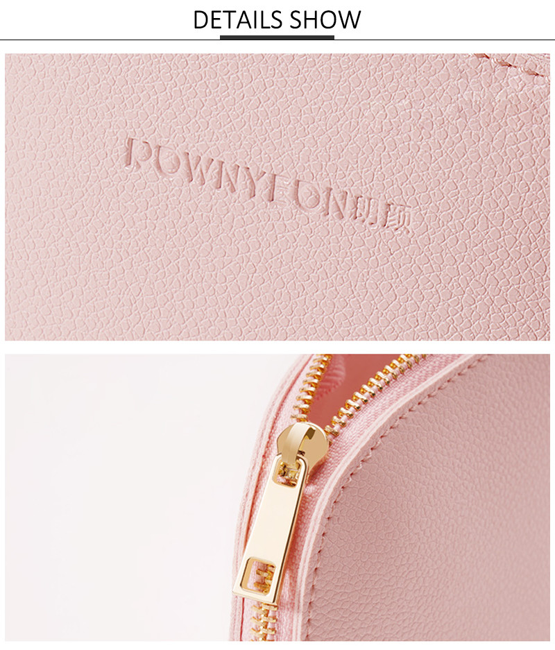 Waterproof Solid Color Travel PU Cosmetic Bag