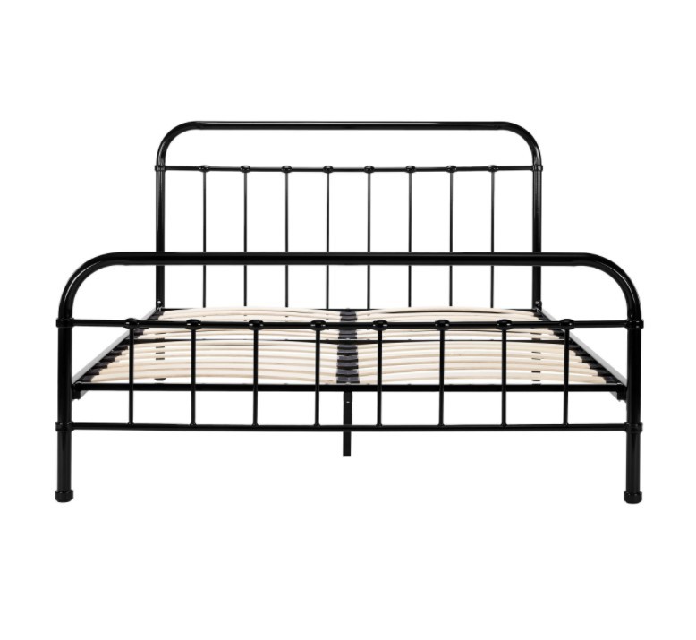 ODM Modern Convertible Wooden Metal Furniture Black Iron Bed Frame King